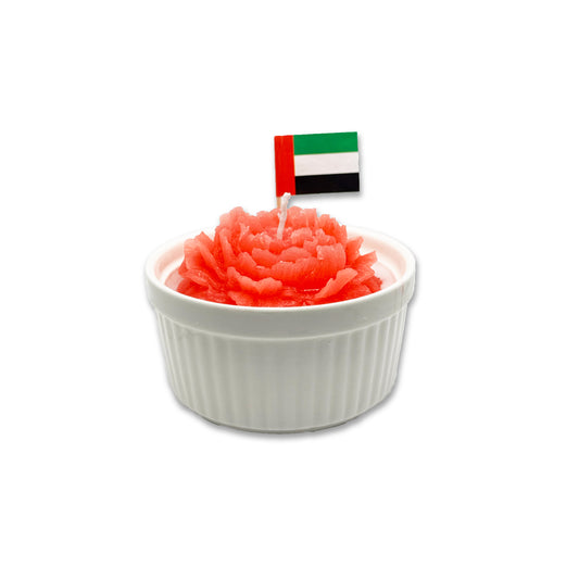 UAE Red Rose Flag Candle